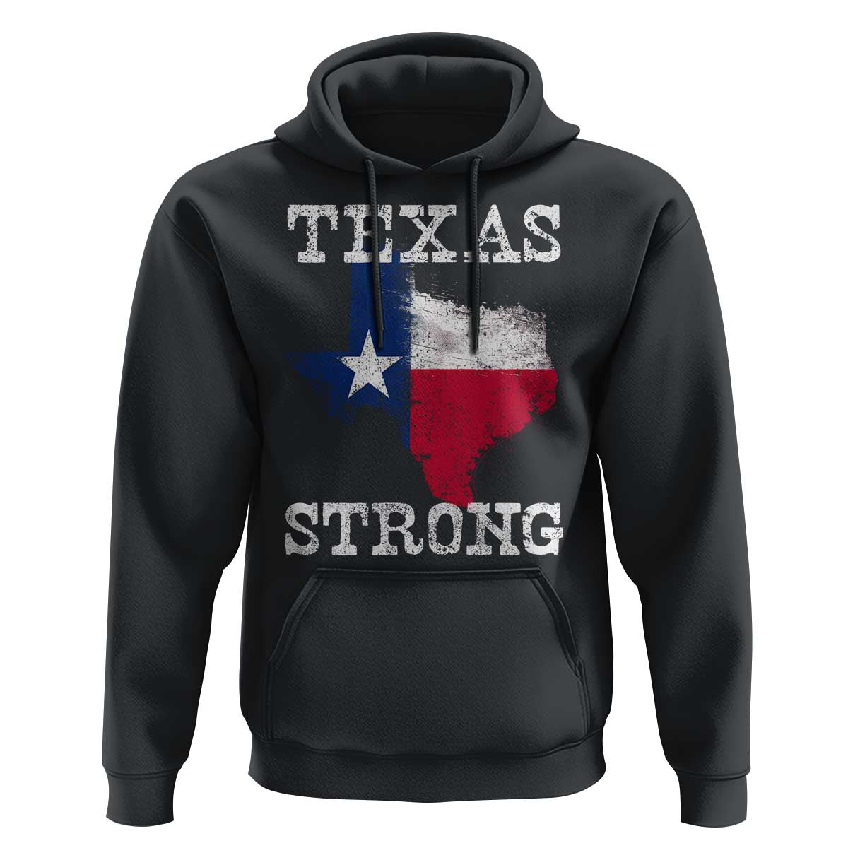Strong Texas Hoodie Distressed Flag Texan Pride Flood Relief Disaster - Wonder Print Shop