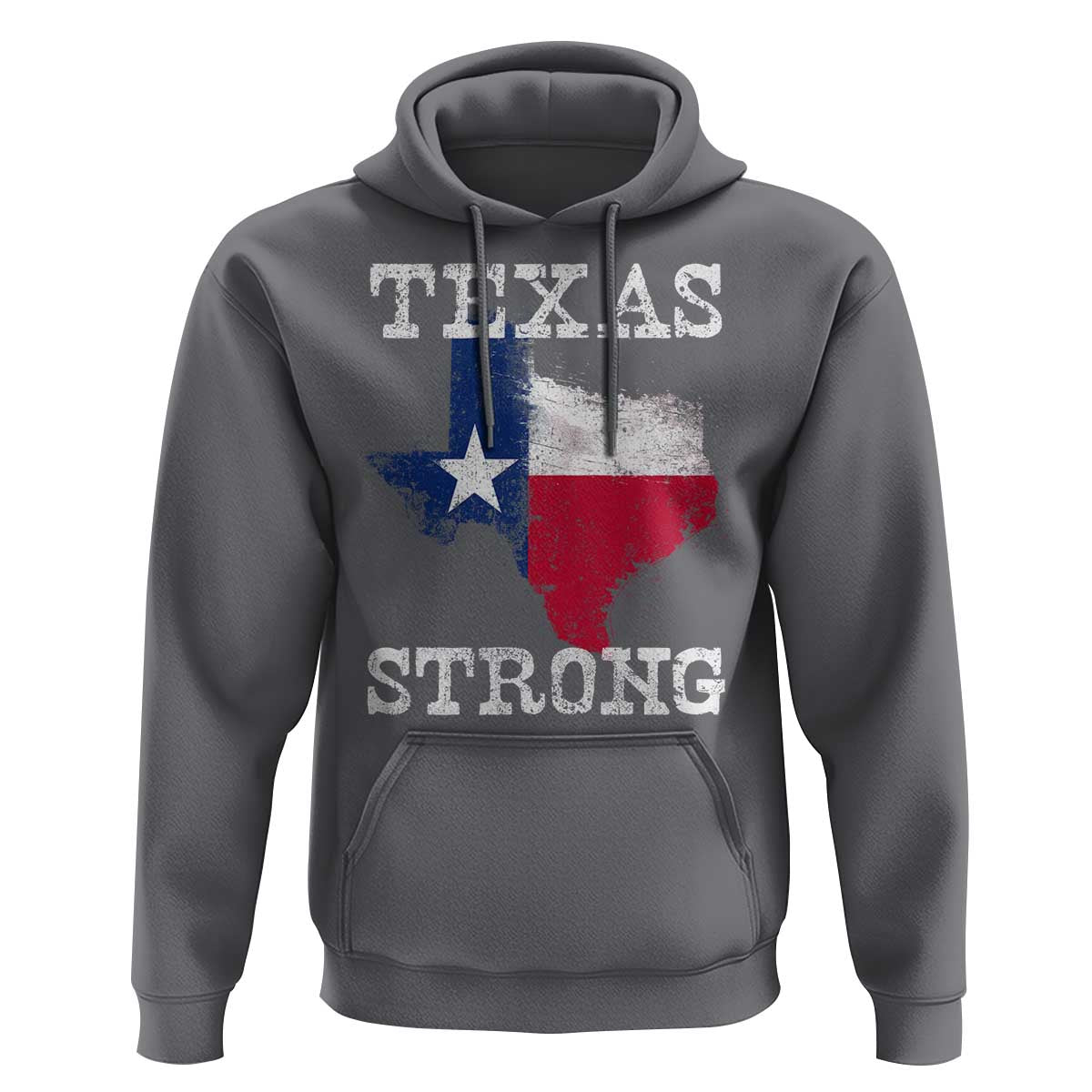 Strong Texas Hoodie Distressed Flag Texan Pride Flood Relief Disaster - Wonder Print Shop