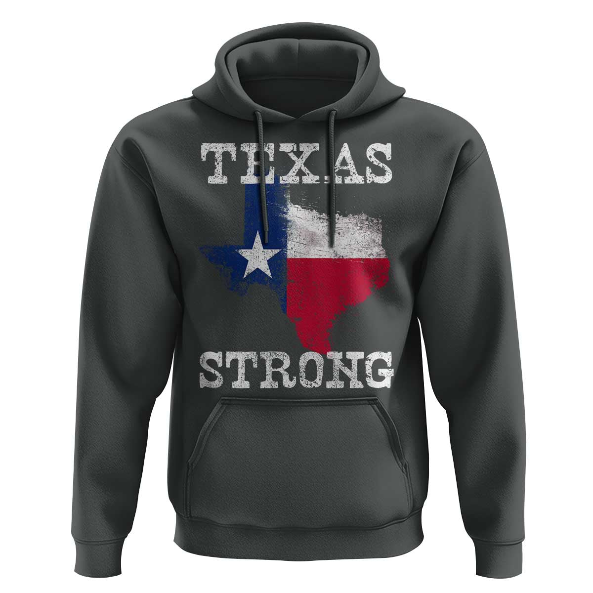 Strong Texas Hoodie Distressed Flag Texan Pride Flood Relief Disaster - Wonder Print Shop