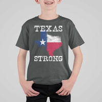 Strong Texas T Shirt For Kid Distressed Flag Texan Pride Flood Relief Disaster - Wonder Print Shop