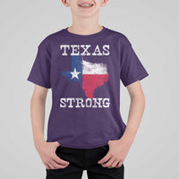 Strong Texas T Shirt For Kid Distressed Flag Texan Pride Flood Relief Disaster - Wonder Print Shop