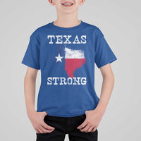 Strong Texas T Shirt For Kid Distressed Flag Texan Pride Flood Relief Disaster - Wonder Print Shop