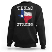 Strong Texas Sweatshirt Distressed Flag Texan Pride Flood Relief Disaster - Wonder Print Shop