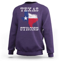 Strong Texas Sweatshirt Distressed Flag Texan Pride Flood Relief Disaster - Wonder Print Shop