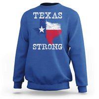 Strong Texas Sweatshirt Distressed Flag Texan Pride Flood Relief Disaster - Wonder Print Shop
