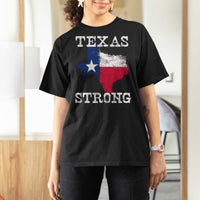Strong Texas T Shirt For Women Distressed Flag Texan Pride Flood Relief Disaster - Wonder Print Shop