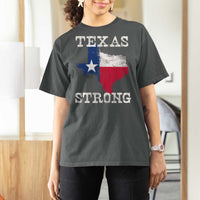 Strong Texas T Shirt For Women Distressed Flag Texan Pride Flood Relief Disaster - Wonder Print Shop