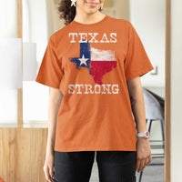 Strong Texas T Shirt For Women Distressed Flag Texan Pride Flood Relief Disaster - Wonder Print Shop