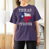 Strong Texas T Shirt For Women Distressed Flag Texan Pride Flood Relief Disaster - Wonder Print Shop