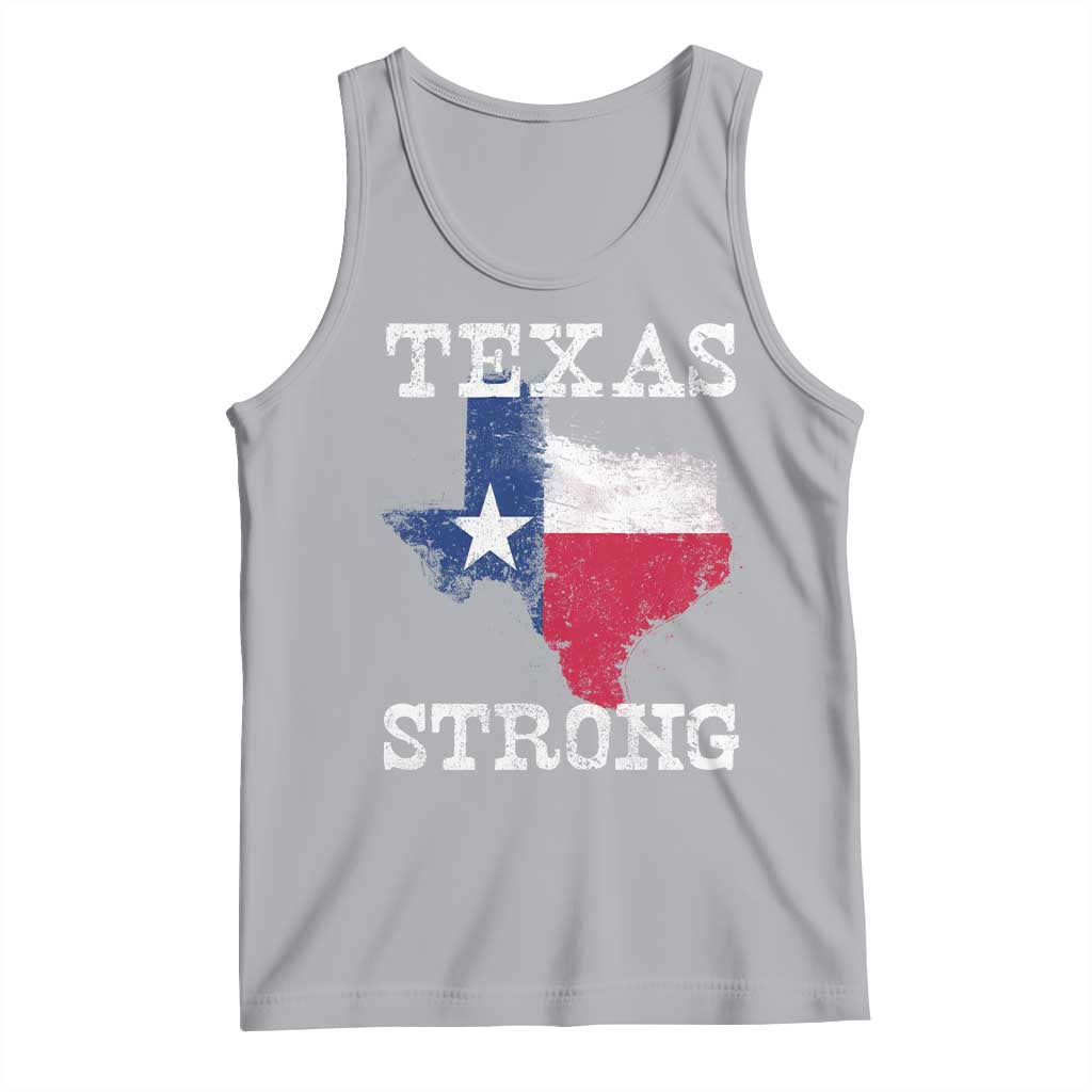 Strong Texas Tank Top Distressed Flag Texan Pride Flood Relief Disaster - Wonder Print Shop