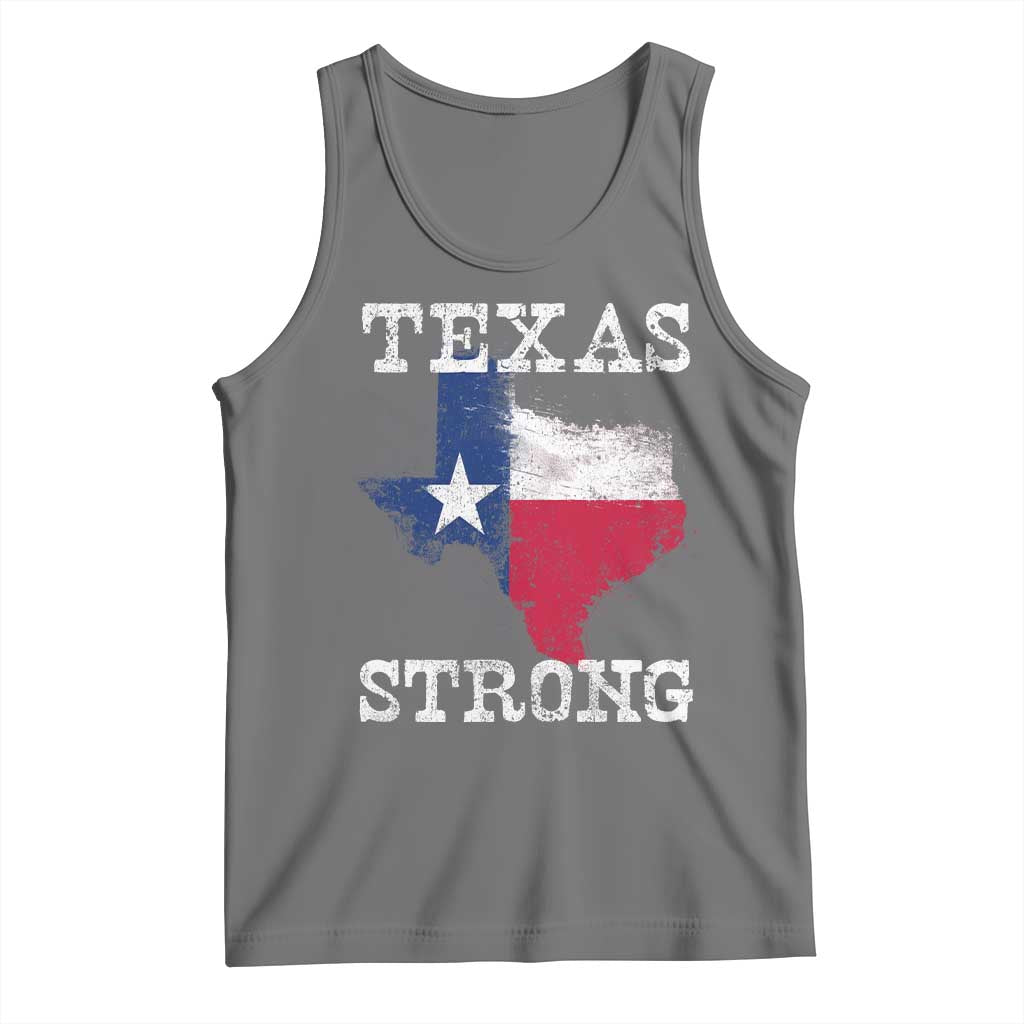 Strong Texas Tank Top Distressed Flag Texan Pride Flood Relief Disaster - Wonder Print Shop
