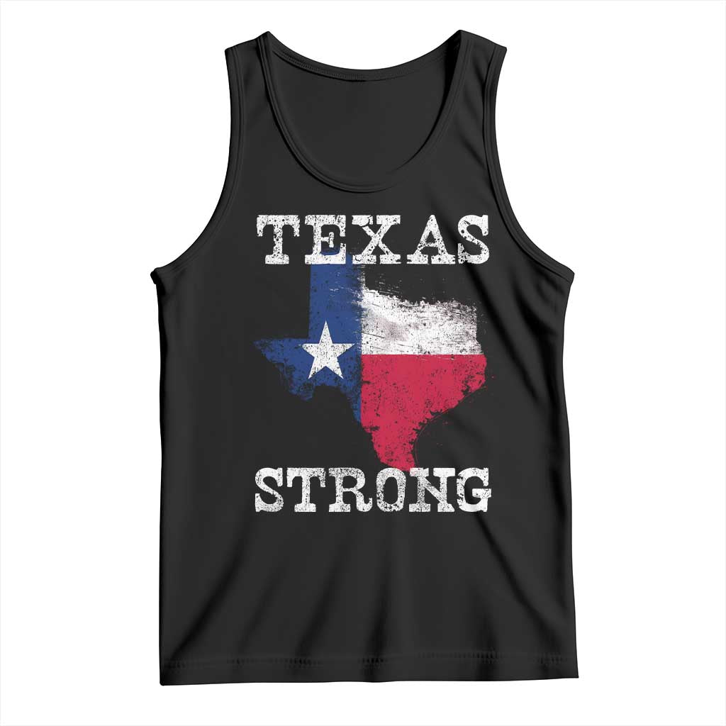Strong Texas Tank Top Distressed Flag Texan Pride Flood Relief Disaster - Wonder Print Shop