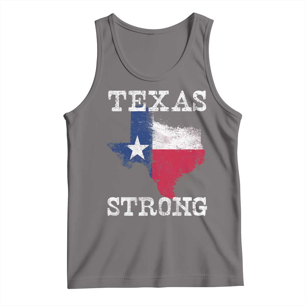 Strong Texas Tank Top Distressed Flag Texan Pride Flood Relief Disaster - Wonder Print Shop