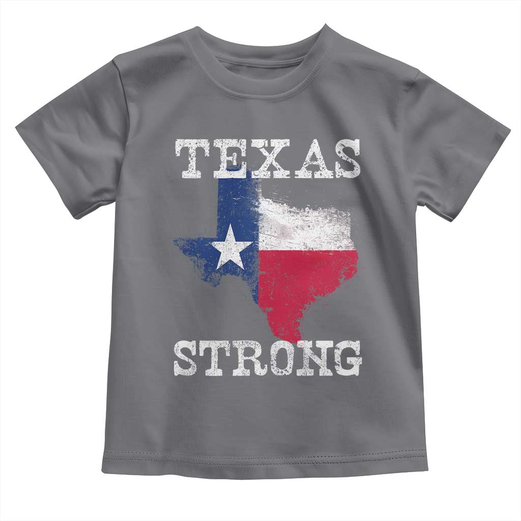 Strong Texas Toddler T Shirt Distressed Flag Texan Pride Flood Relief Disaster - Wonder Print Shop