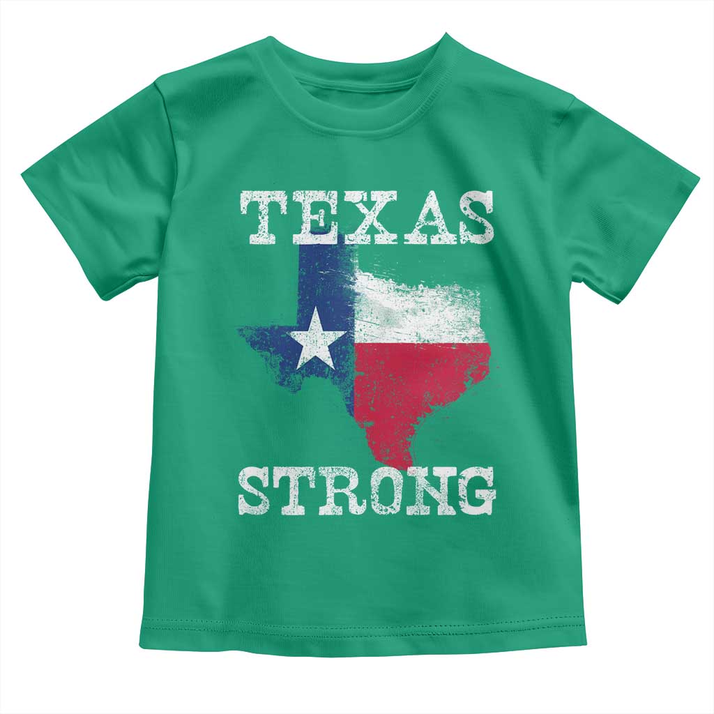 Strong Texas Toddler T Shirt Distressed Flag Texan Pride Flood Relief Disaster - Wonder Print Shop