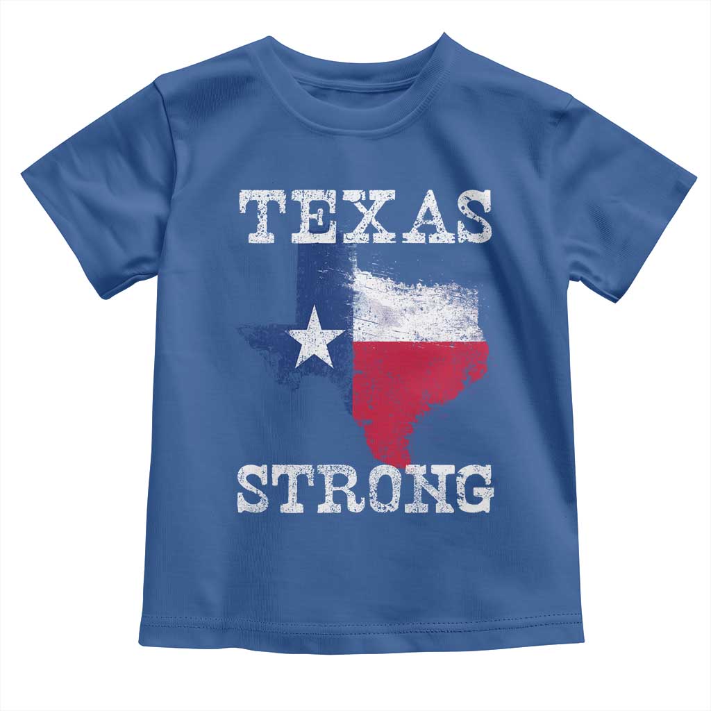 Strong Texas Toddler T Shirt Distressed Flag Texan Pride Flood Relief Disaster - Wonder Print Shop