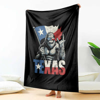 Bigfoot Texas Throw Blanket Sasquatch Loves Rock On Hand Texan Texas Flag - Wonder Print Shop