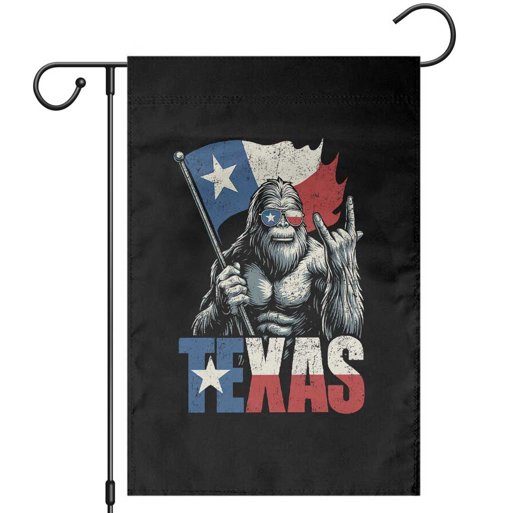 Bigfoot Texas Garden Flag Sasquatch Loves Rock On Hand Texan Texas Flag - Wonder Print Shop