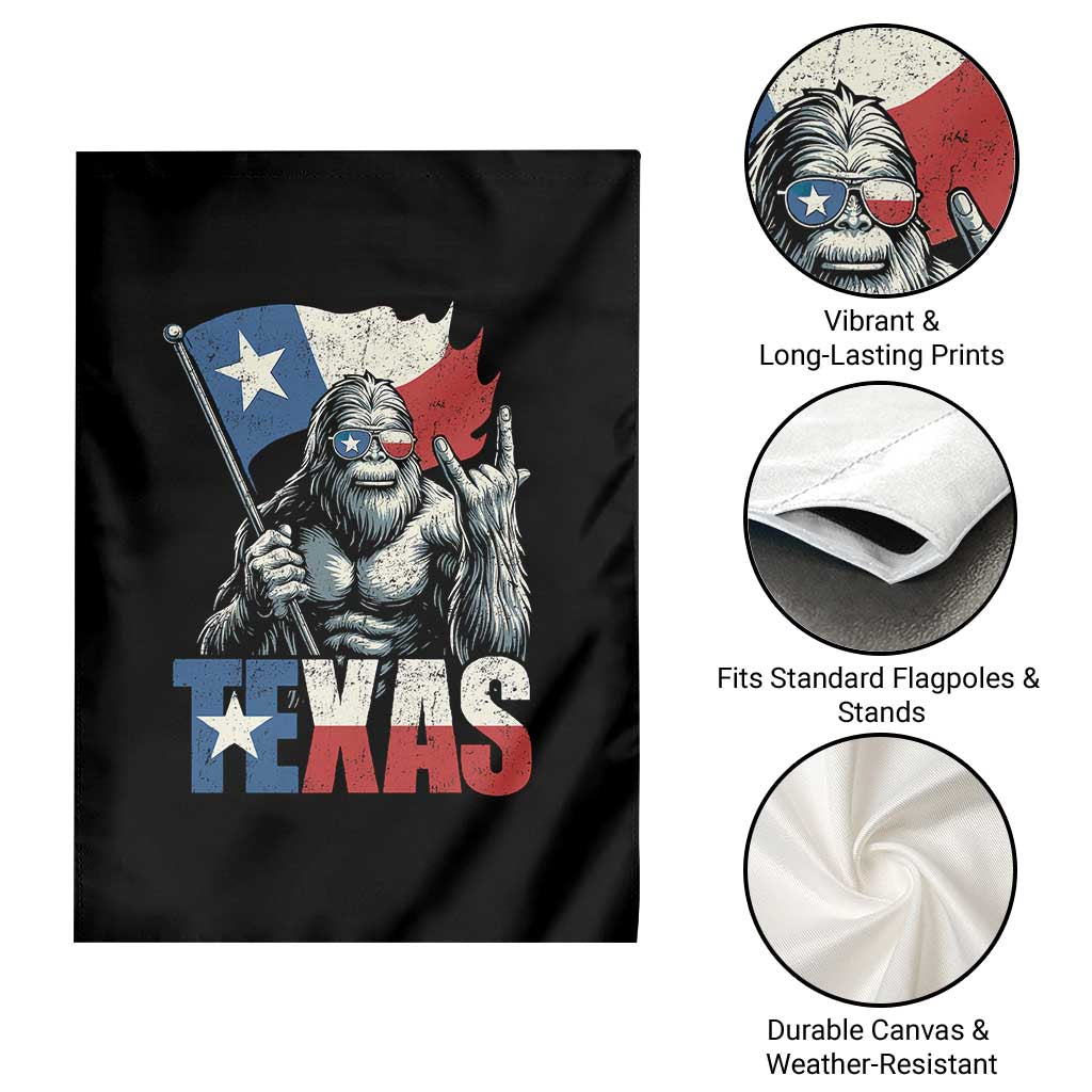 Bigfoot Texas Garden Flag Sasquatch Loves Rock On Hand Texan Texas Flag - Wonder Print Shop