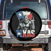 Bigfoot Texas Spare Tire Cover Sasquatch Loves Rock On Hand Texan Texas Flag - Wonder Print Shop