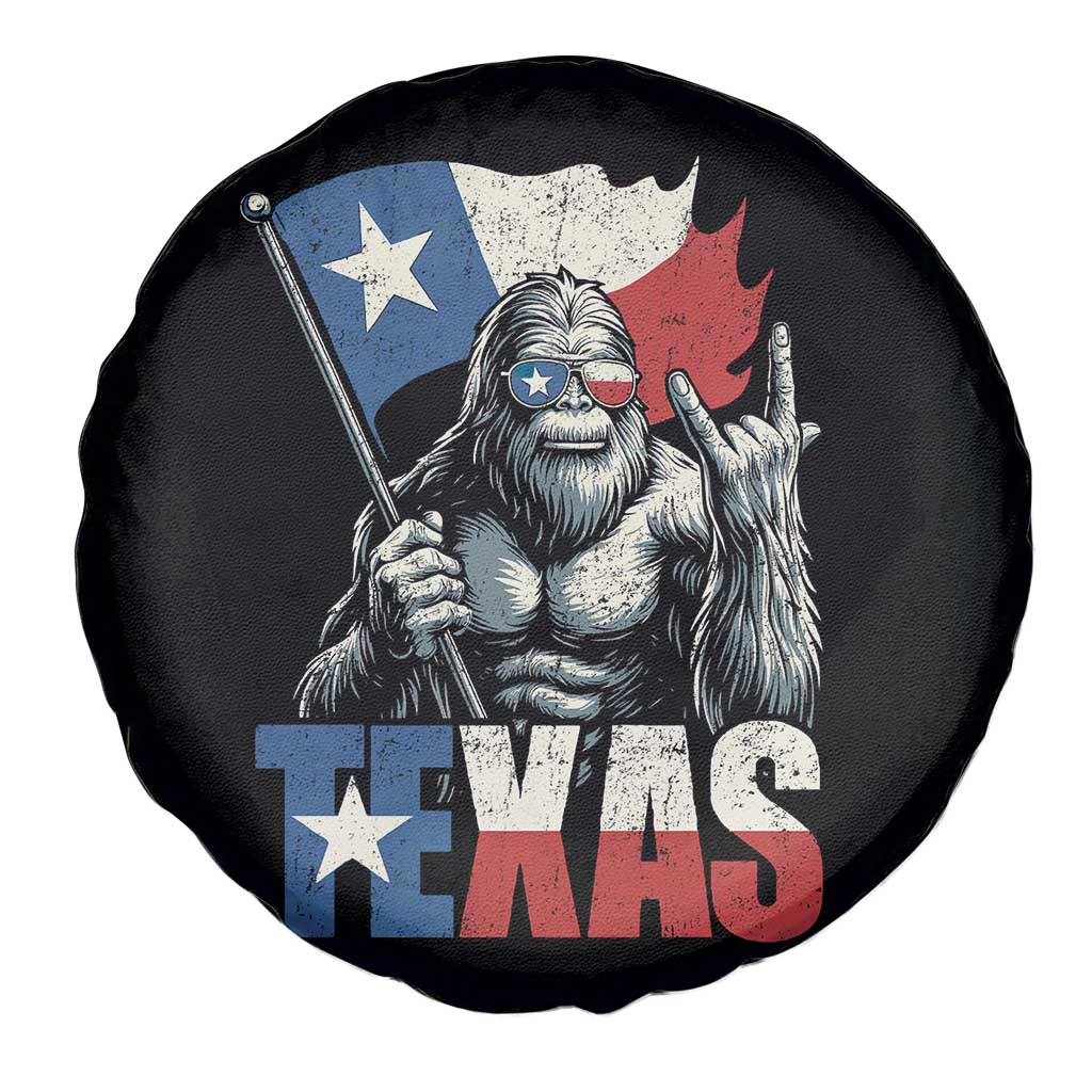 Bigfoot Texas Spare Tire Cover Sasquatch Loves Rock On Hand Texan Texas Flag - Wonder Print Shop
