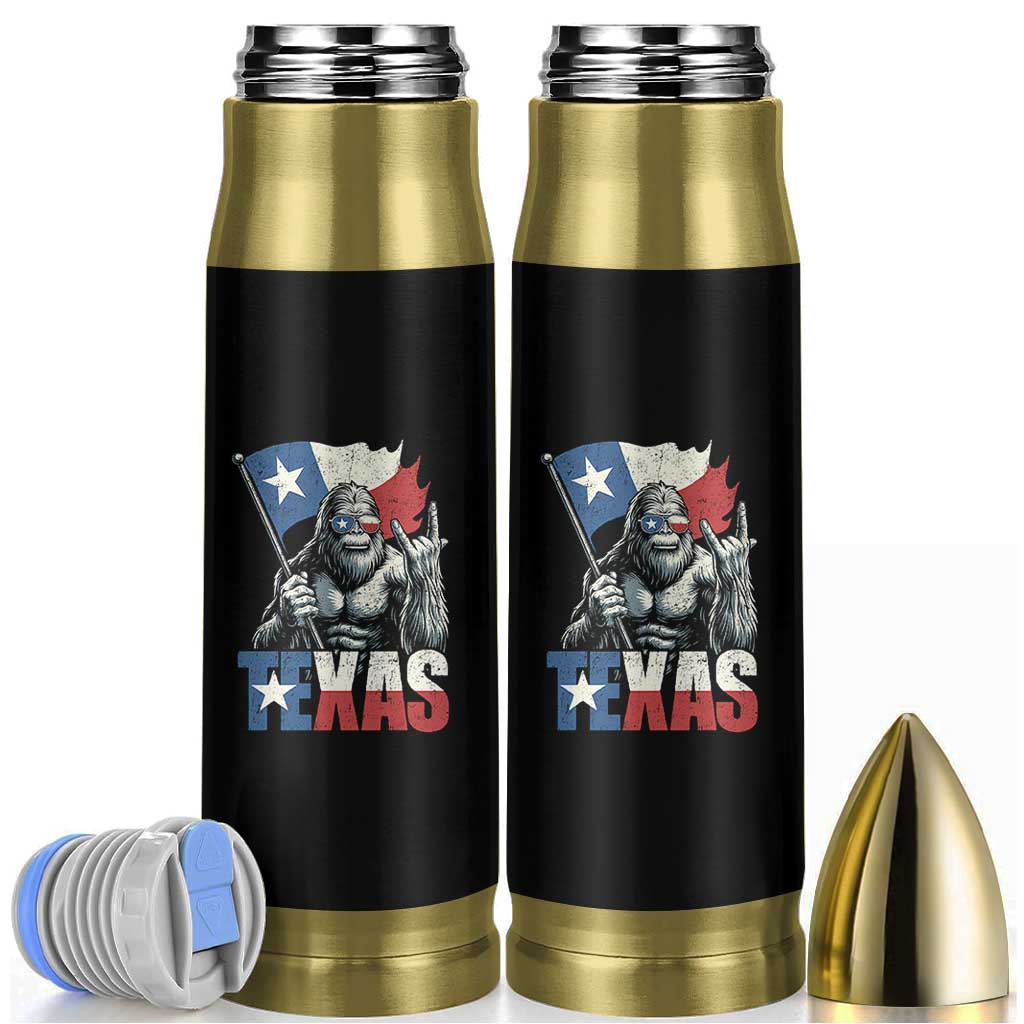 Bigfoot Texas Bullet Tumbler Sasquatch Loves Rock On Hand Texan Texas Flag - Wonder Print Shop