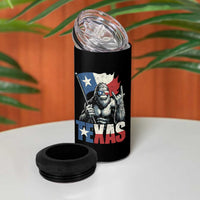 Bigfoot Texas 4 in 1 Can Cooler Tumbler Sasquatch Loves Rock On Hand Texan Texas Flag - Wonder Print Shop