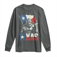 Bigfoot Texas Long Sleeve Shirt Sasquatch Loves Rock On Hand Texan Texas Flag - Wonder Print Shop