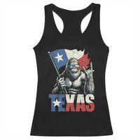 Bigfoot Texas Racerback Tank Top Sasquatch Loves Rock On Hand Texan Texas Flag - Wonder Print Shop