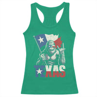 Bigfoot Texas Racerback Tank Top Sasquatch Loves Rock On Hand Texan Texas Flag - Wonder Print Shop