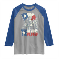 Bigfoot Texas Raglan Shirt Sasquatch Loves Rock On Hand Texan Texas Flag - Wonder Print Shop