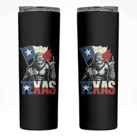Bigfoot Texas Skinny Tumbler Sasquatch Loves Rock On Hand Texan Texas Flag - Wonder Print Shop