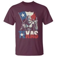 Bigfoot Texas T Shirt Sasquatch Loves Rock On Hand Texan Texas Flag - Wonder Print Shop