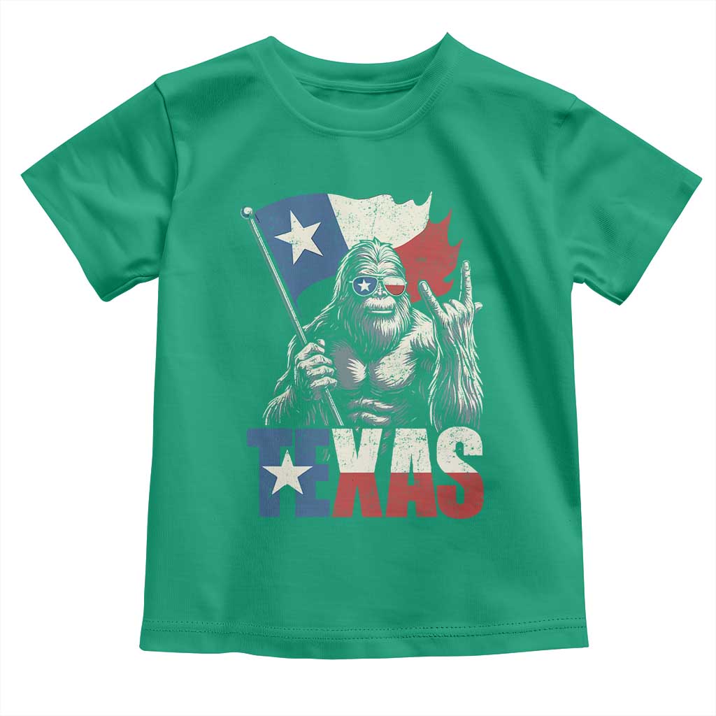 Bigfoot Texas Toddler T Shirt Sasquatch Loves Rock On Hand Texan Texas Flag - Wonder Print Shop