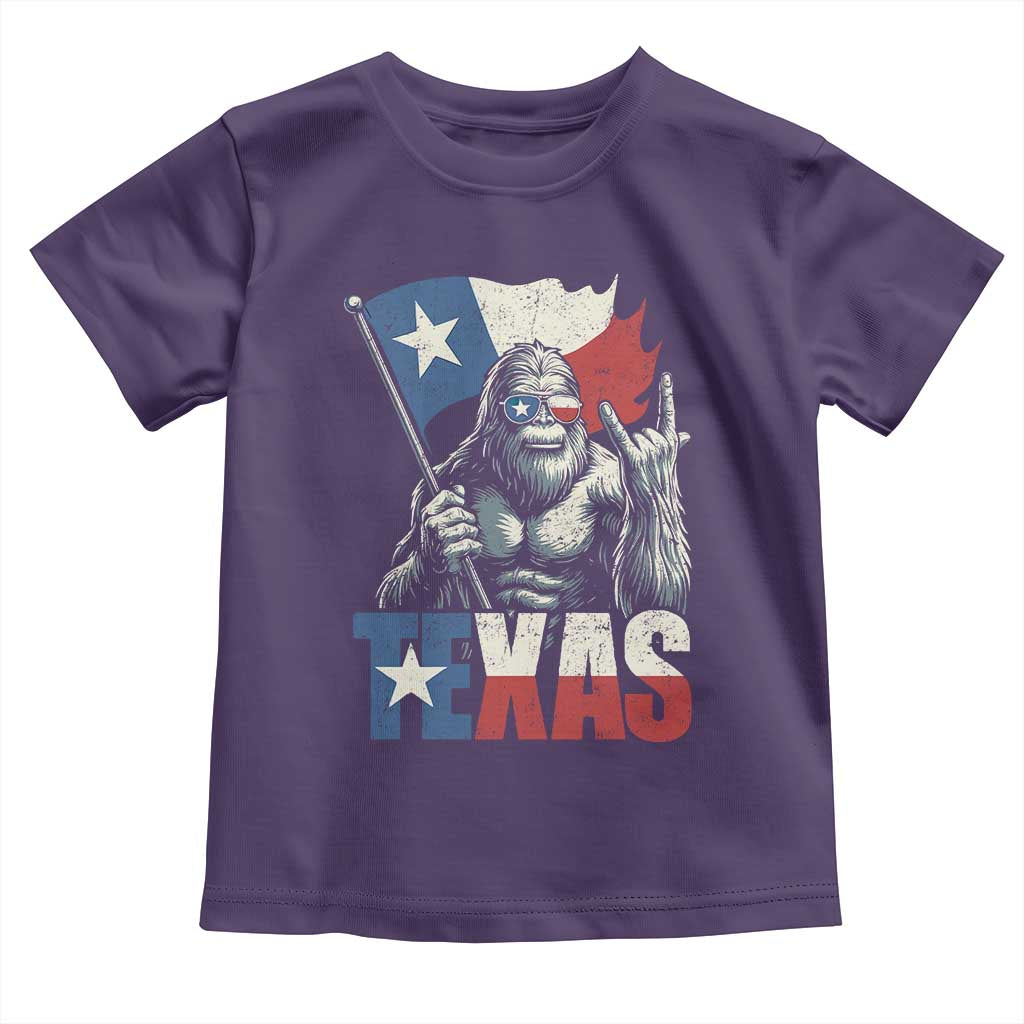 Bigfoot Texas Toddler T Shirt Sasquatch Loves Rock On Hand Texan Texas Flag - Wonder Print Shop