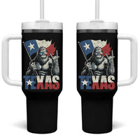 Bigfoot Texas Tumbler With Handle Sasquatch Loves Rock On Hand Texan Texas Flag - Wonder Print Shop