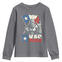 Bigfoot Texas Youth Sweatshirt Sasquatch Loves Rock On Hand Texan Texas Flag - Wonder Print Shop