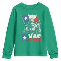 Bigfoot Texas Youth Sweatshirt Sasquatch Loves Rock On Hand Texan Texas Flag - Wonder Print Shop