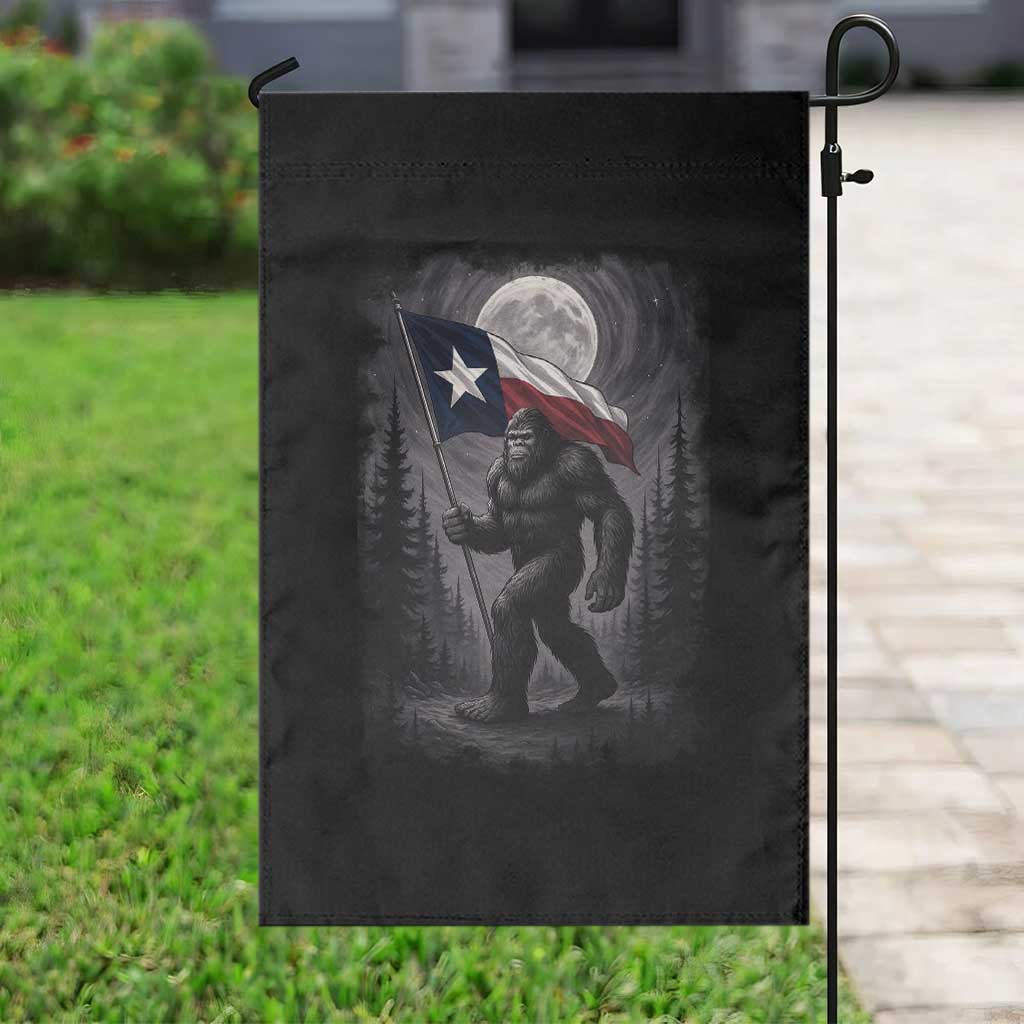 Bigfoot Texas Garden Flag Forest Sasquatch Loves Rock On Hand Texas Flag - Wonder Print Shop