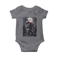 Bigfoot Texas Baby Onesie Forest Sasquatch Loves Rock On Hand Texas Flag - Wonder Print Shop