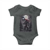 Bigfoot Texas Baby Onesie Forest Sasquatch Loves Rock On Hand Texas Flag - Wonder Print Shop
