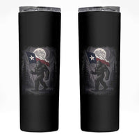 Bigfoot Texas Skinny Tumbler Forest Sasquatch Loves Rock On Hand Texas Flag - Wonder Print Shop