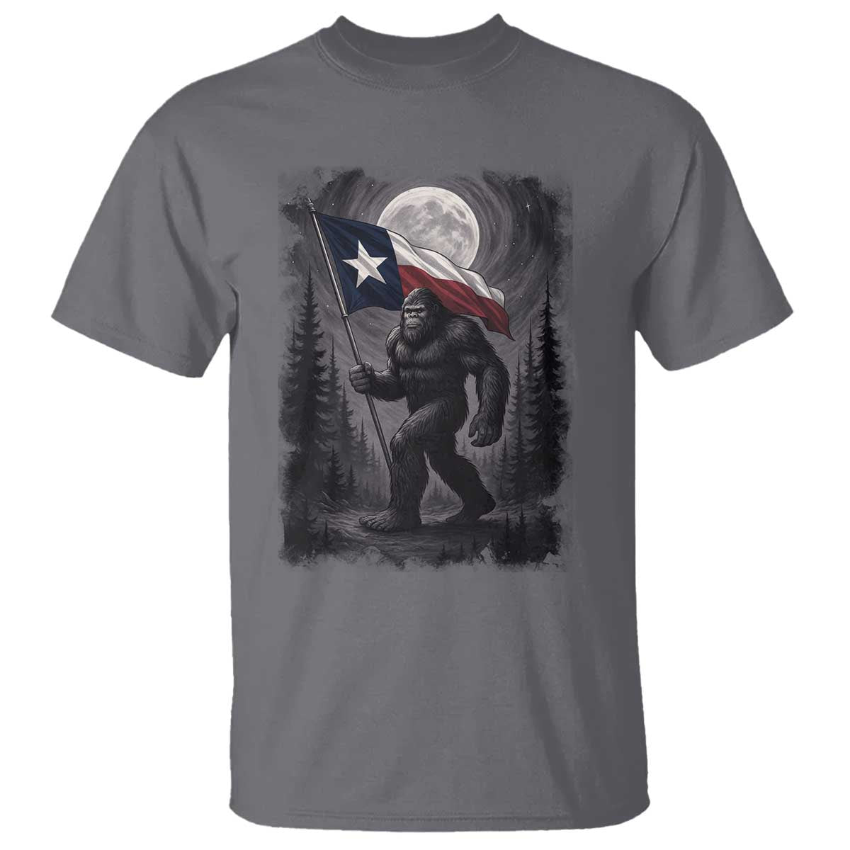 Bigfoot Texas T Shirt Forest Sasquatch Loves Rock On Hand Texas Flag - Wonder Print Shop