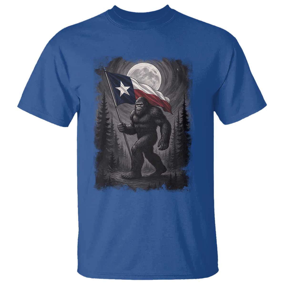 Bigfoot Texas T Shirt Forest Sasquatch Loves Rock On Hand Texas Flag - Wonder Print Shop