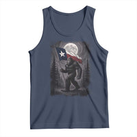 Bigfoot Texas Tank Top Forest Sasquatch Loves Rock On Hand Texas Flag - Wonder Print Shop