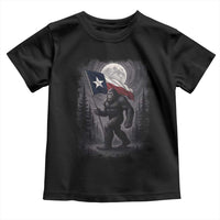 Bigfoot Texas Toddler T Shirt Forest Sasquatch Loves Rock On Hand Texas Flag - Wonder Print Shop