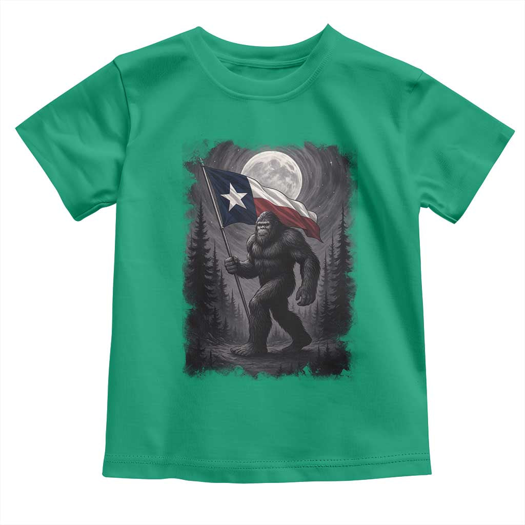 Bigfoot Texas Toddler T Shirt Forest Sasquatch Loves Rock On Hand Texas Flag - Wonder Print Shop
