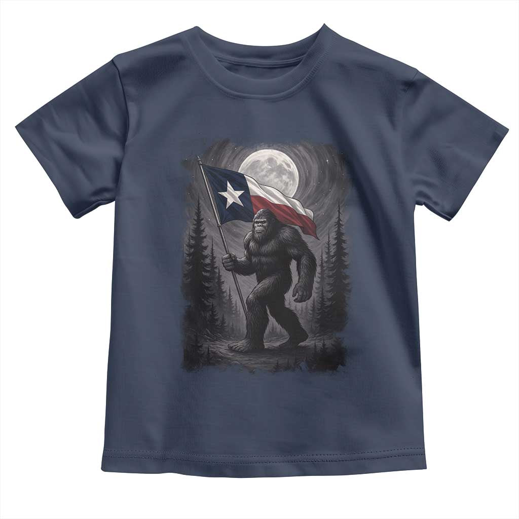 Bigfoot Texas Toddler T Shirt Forest Sasquatch Loves Rock On Hand Texas Flag - Wonder Print Shop