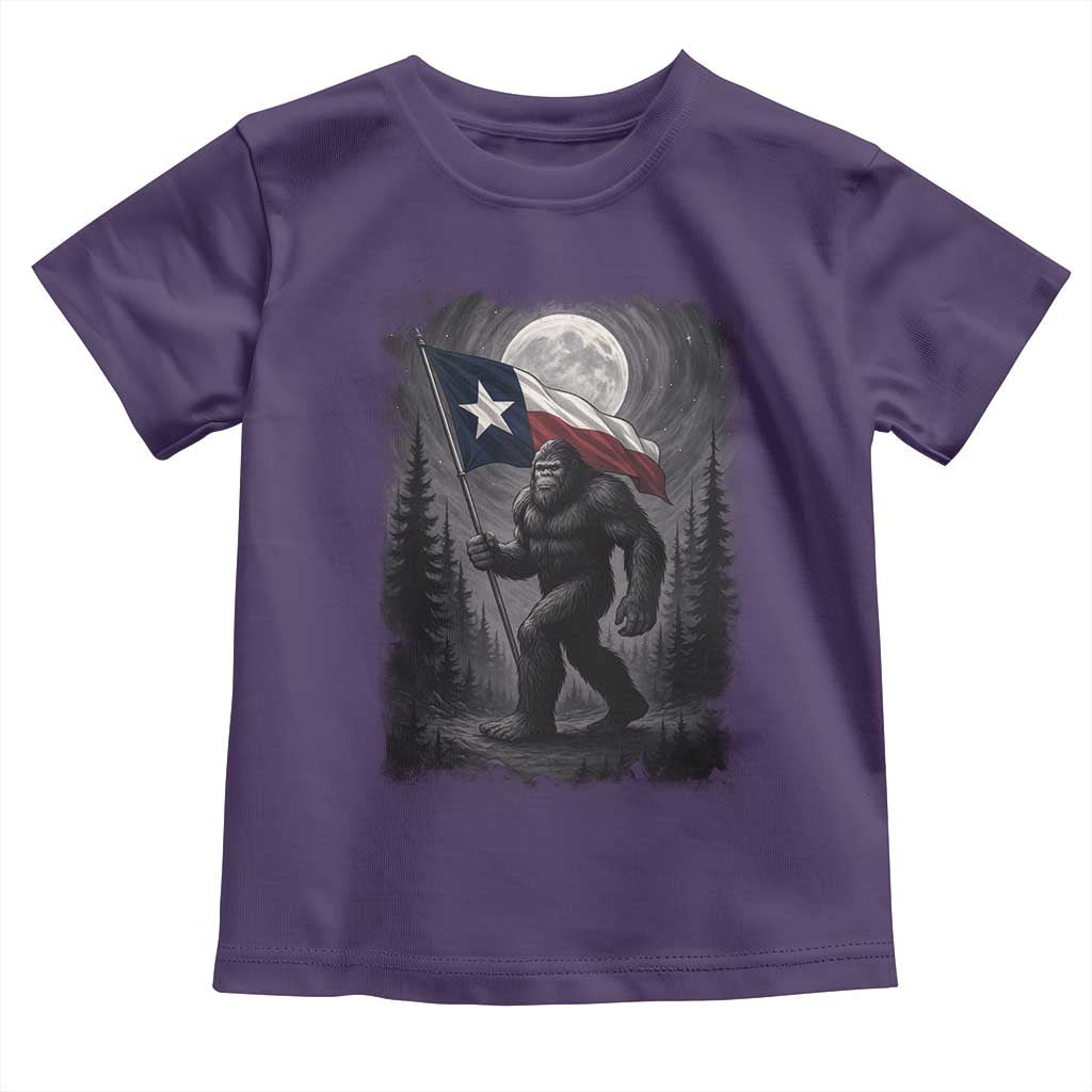 Bigfoot Texas Toddler T Shirt Forest Sasquatch Loves Rock On Hand Texas Flag - Wonder Print Shop
