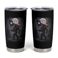 Bigfoot Texas Tumbler Cup Forest Sasquatch Loves Rock On Hand Texas Flag - Wonder Print Shop